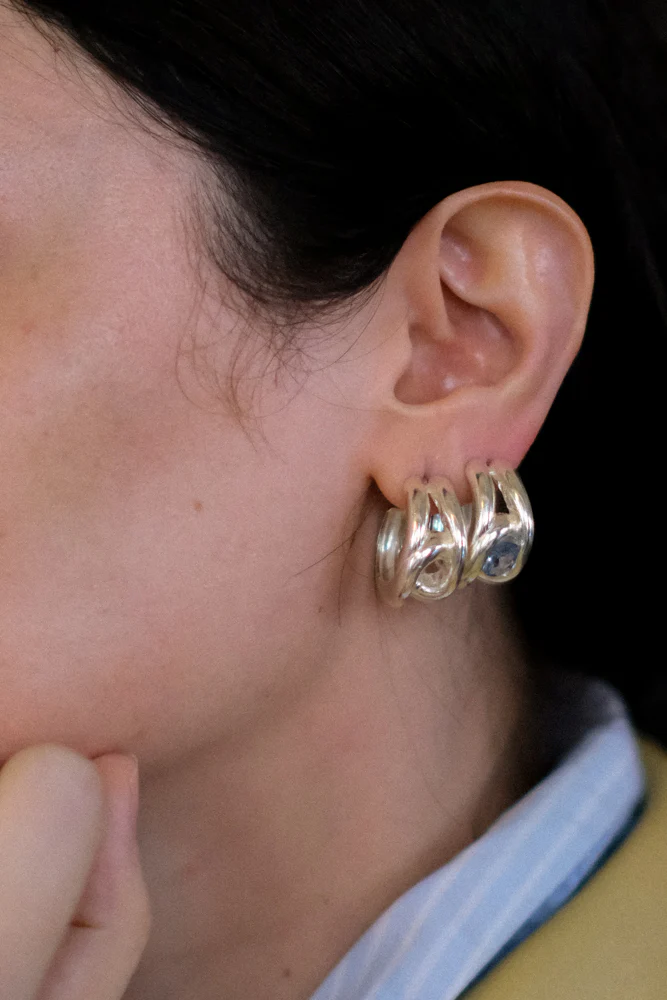 Link Stone Hoops - Image 3